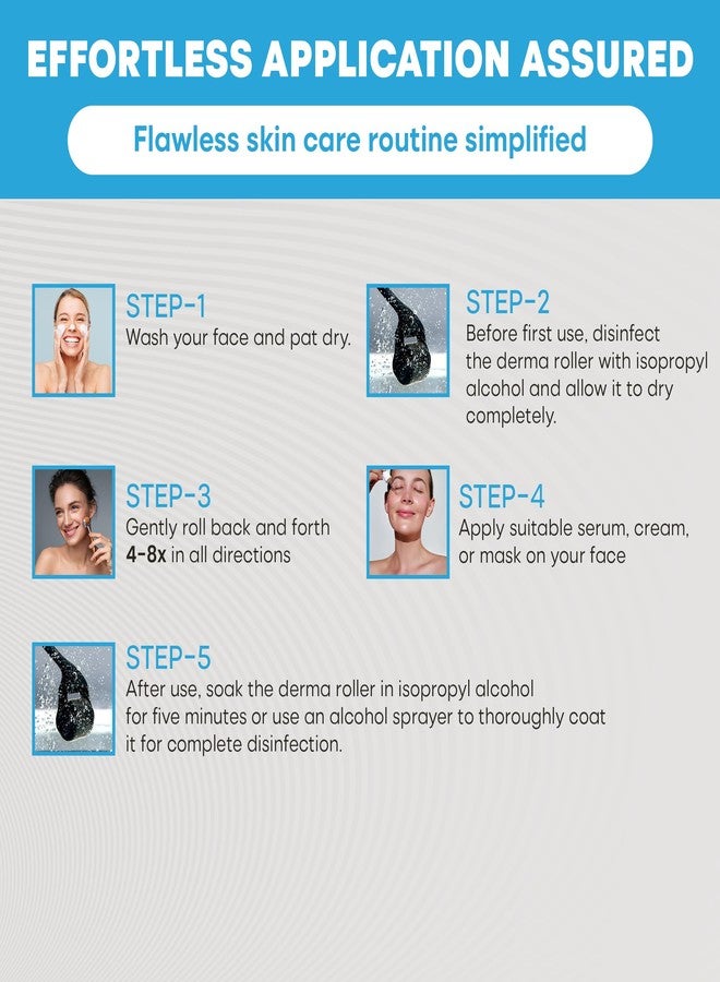 Tilcare Ultra-Wide Derma Roller for Face - At-Home Microneedling Kit, 0.25 mm Microneedle Roller for Skin Care, Derma Roller for Scalp Hair and Beard, Superior to a Microneedling Pen/Derma Pen - Image 5